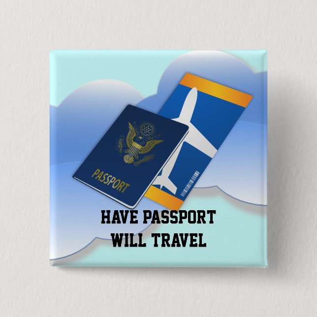 Pass haben, reisen button (Vorderseite)
