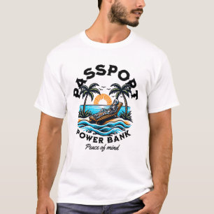 Pass, Powerbank, Seelenfrieden, weißer T - Shirt