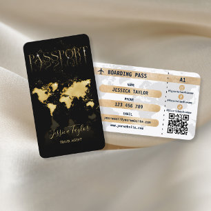 Pass Reisen Makeup World Map Boarding Pass Visitenkarte