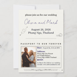 Pass RSVP Card - Navy & Gold | Zielort Einladung