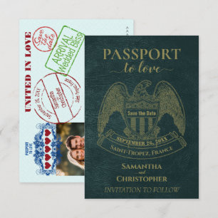 Pass zur Liebe Kreative Hochzeit in Urlaubsort Aqu Save The Date