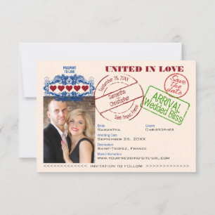 Pass zur Liebe Niedliche Hochzeit in Urlaubsort Or Save The Date