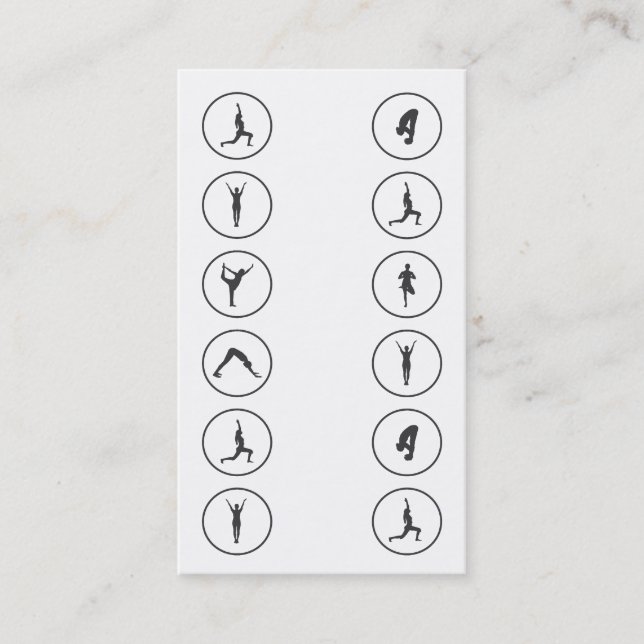 Passage de classe du carte de visite 12 de yoga (Devant)