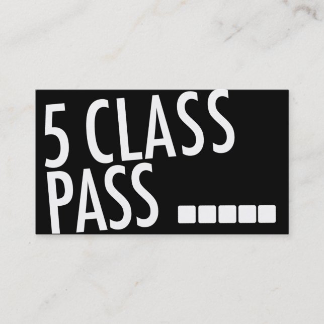 Passage de classe du carte de visite 5 de yoga (Devant)