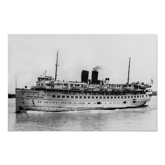 Passagierdampfer der Great Lakes SS Nordamerika Fotodruck (Vorne)