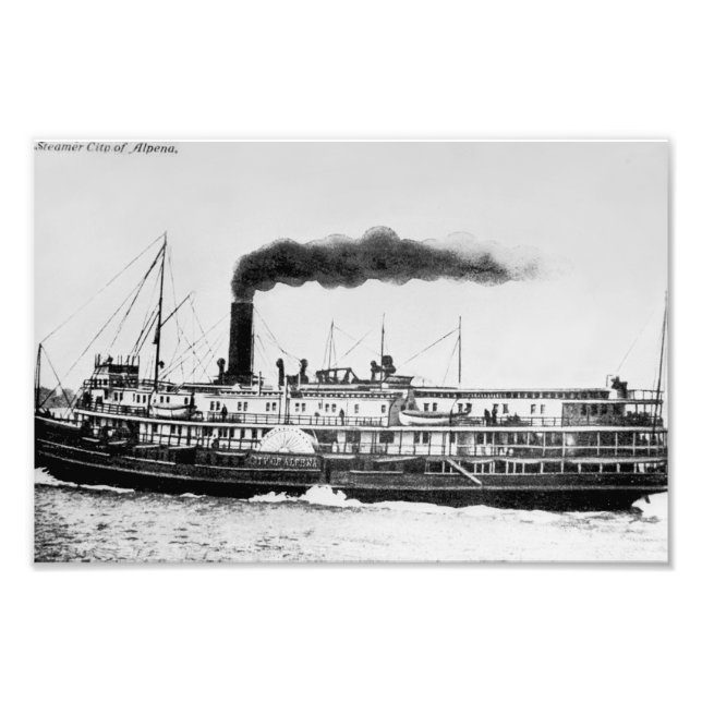 Passagierdampfer-Stadt Alpena Fotodruck (Vorne)
