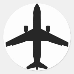 Passagierflugzeug Runder Aufkleber