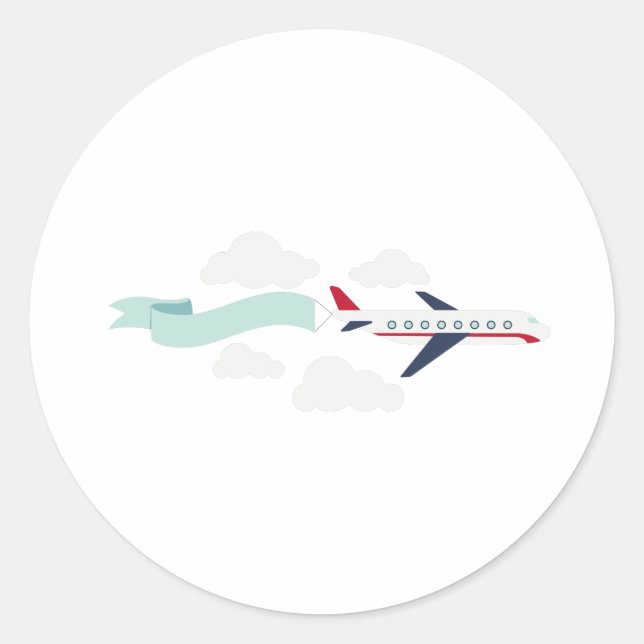 Passagierflugzeug Runder Aufkleber (Vorderseite)