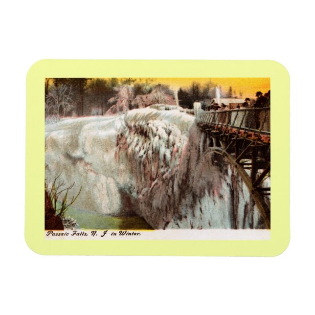 Passaic Falls in Winter, Paterson, NJ Vintag Magnet (Horizontal)