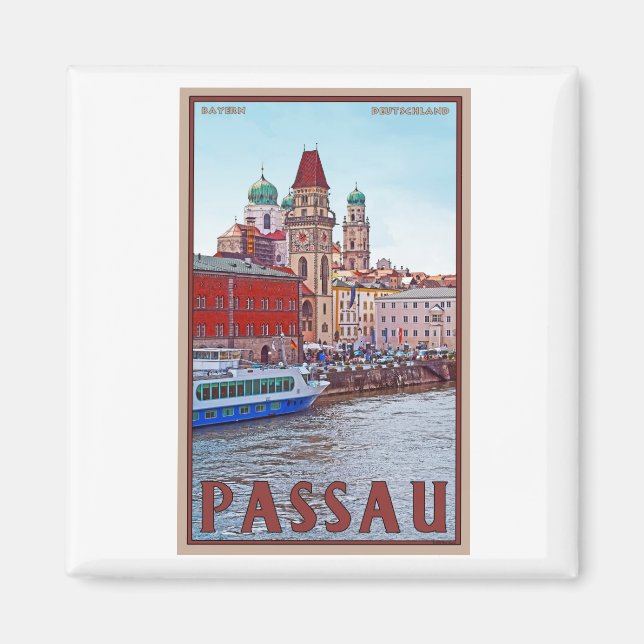 Passau - Wasserfront Donau Magnet (Vorne)