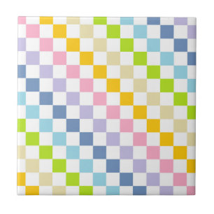 Passé arc-en-ciel à carreaux pastel
