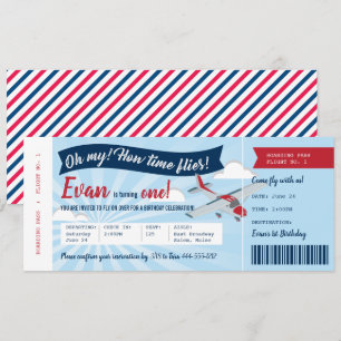 Passe d'embarquement Avion Invitation d'anniversai
