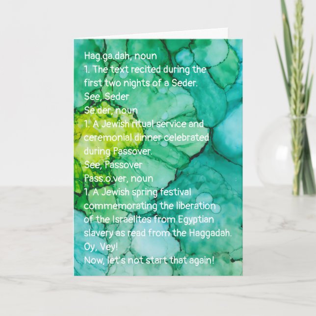 Pässe Funny definieren Haggada Karte (Vorderseite)
