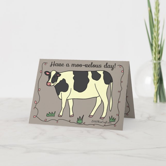 "Passe une journée Moo-velous !" Carte de voeux de (Devant)