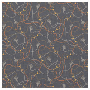 Passementerie-Leder-Gürtel & Kette - navy Stoff