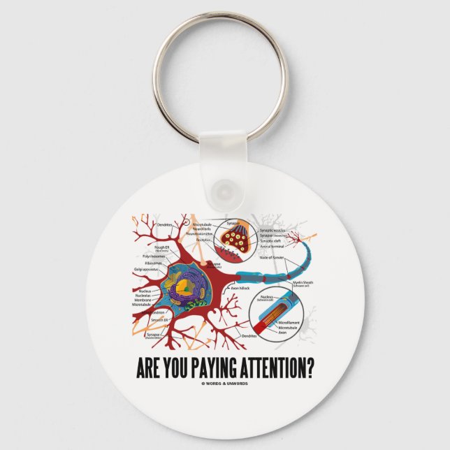 Passen Sie auf? (Neuron Synapse Spaß) Schlüsselanhänger (Vorderseite)