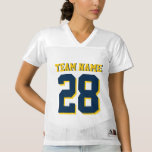 Passen Sie Blue and Yellow Football Sports Jersey<br><div class="desc">Hast du vor, in absehbarer Zeit an einem Fußballspiel teilzunehmen? Dieses Jersey ist perfekt für dich. Passen Sie die Wörter an, um Ihr Lieblings-Sportteam und Ihre Spielernummer zu reflektieren. Sie können auch einen benutzerdefinierten Namen auf der Rückseite hinzufügen. Die Wörter sind gelb und blau. Sie können auch die Farbe anpassen....</div>
