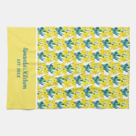 Passen Sie das Muster der gelben Nadelhölzer an Geschirrtuch