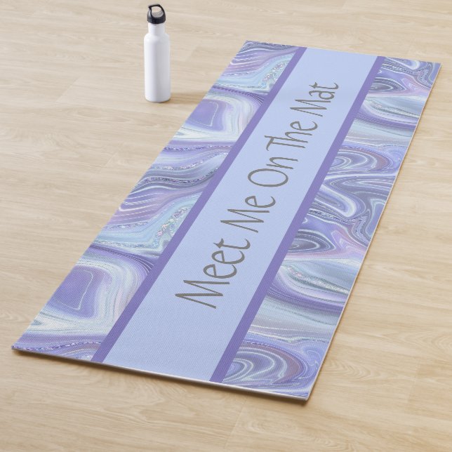 Passen Sie den blauen Lila Silberstreifen am Agate Yogamatte (Beispiel)