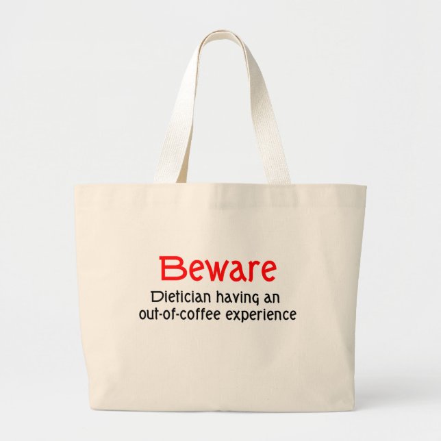 Passen Sie Diätetiker aus Kaffee-Erfahrungs-Tasche Jumbo Stoffbeutel (Vorne)