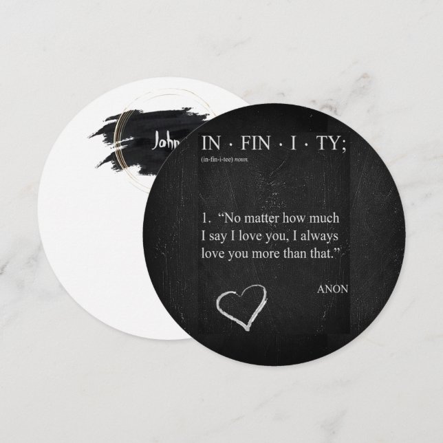 PASSEN SIE DIE LIEBE INFINITÄT IHRER Valentinerkar Karte (Vorne/Hinten)