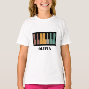 Passen Sie die Piano-Tasten Schwarz und Weiß an T-Shirt