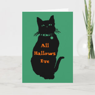 Passen Sie die schwarze Katze auf Karte