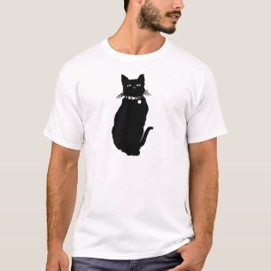 Passen Sie die schwarze Katze auf T-Shirt