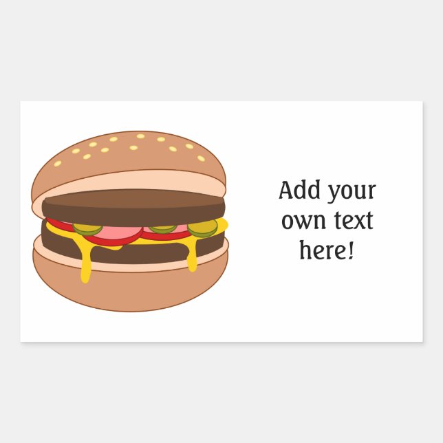 Passen Sie diese Hamburger-Grafik an Rechteckiger Aufkleber (Vorderseite)