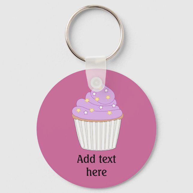 Passen Sie diese Lilac Cupcake Grafik an Schlüsselanhänger (Vorderseite)