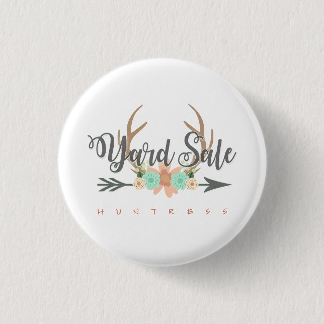 Passen Sie diesen BOHO-Yard-Verkaufstaste an Button (Vorderseite)