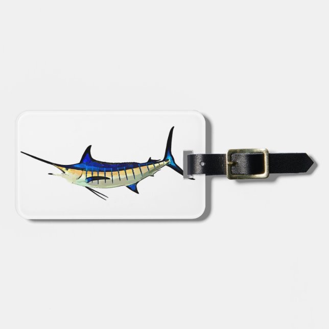 Passen Sie diesen Marlin mit Ihrem Bootsnamen an Gepäckanhänger (Vorderseite horizontal)