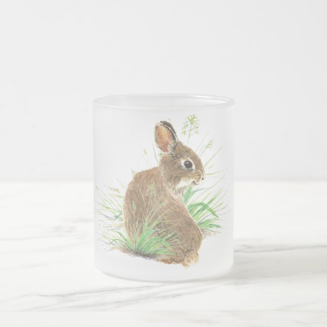 Passen Sie dieses seltsame Kaninchen, Wasserfarben Mattglastasse (Mittel)