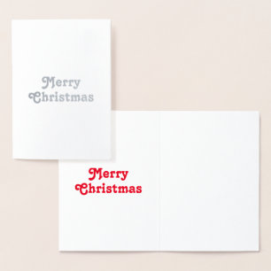 Passen Sie es an, frohe Weihnachten - Silber oder  Folienkarte