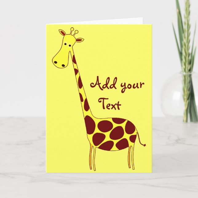 Passen Sie es an! Niedliches Giraffendesign Karte (Vorderseite)