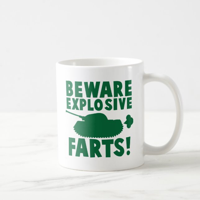 Passen Sie EXPLOSIVE FURZEN auf! Kaffeetasse (Rechts)