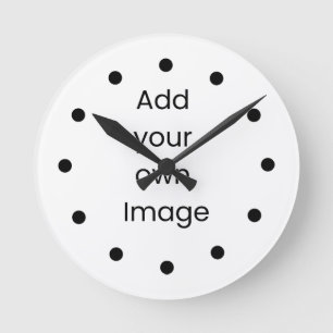 Passen Sie Ihre eigene (schwarze Punkte) Wall-Uhr  Runde Wanduhr