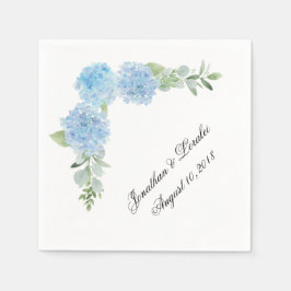 Passen Sie Ihre Hochzeitsnapkins Blue Hydrangea an Serviette
