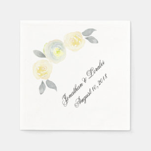 Passen Sie Ihre Hochzeitsnapkins Gelbe Blüte an Serviette