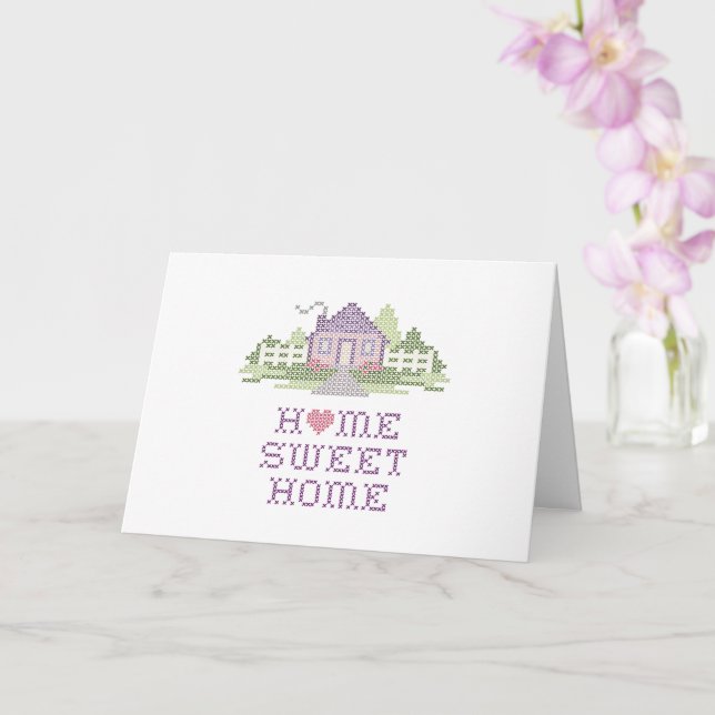 Passen Sie Ihre Zuhause Sweet Zuhause Grußkarte an Karte (Orchidee)