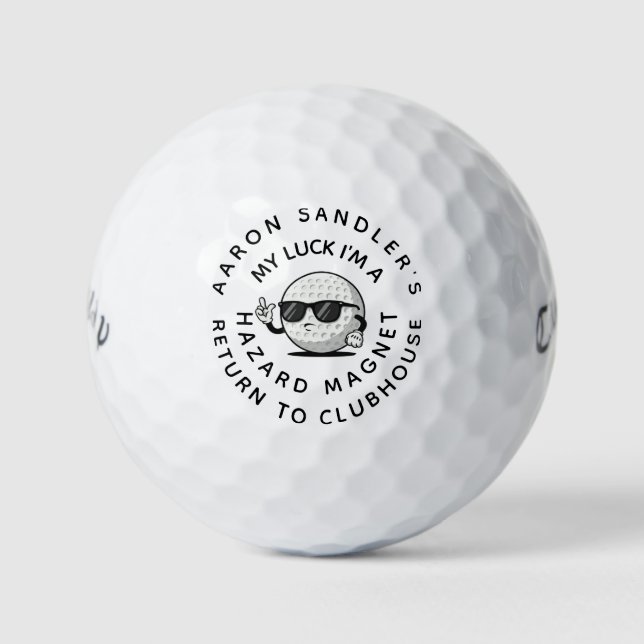 Passen Sie Ihren Namen Golf Fairway Hazard Magnet  Golfball (Vorderseite)