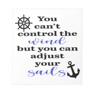 PASSEN SIE IHREN SAILS-ANCHOR UND IHRE ZEILE AN. NOTIZBLOCK