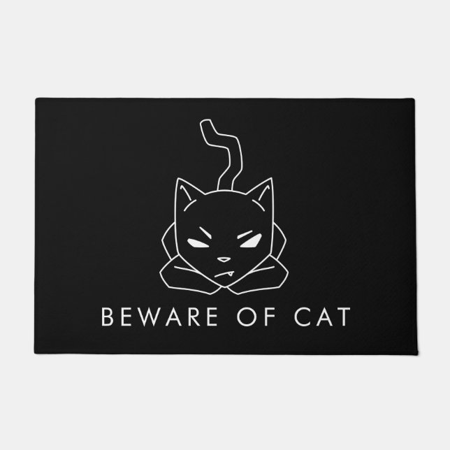 Passen Sie lustigen schwarzen der Miezekatze von Fußmatte (Vorderseite)