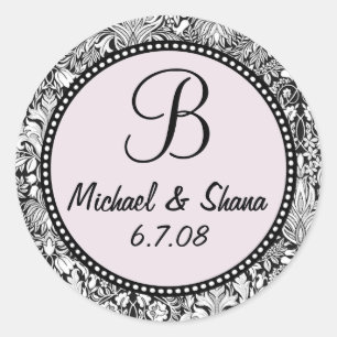 Passen Sie mich an! ...Monogramm-Hochzeitsticker Runder Aufkleber