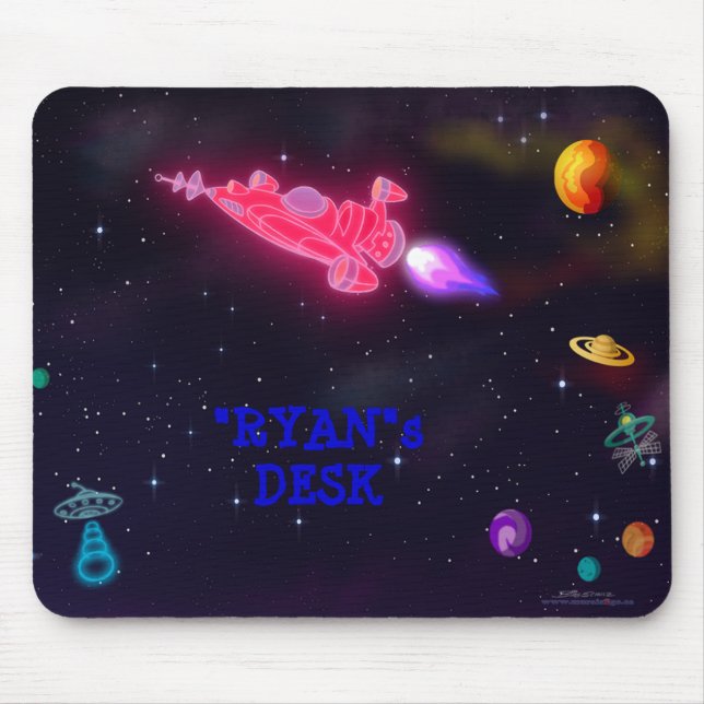 "Passen Sie mich an!" Weltraum Mousepad (Vorne)