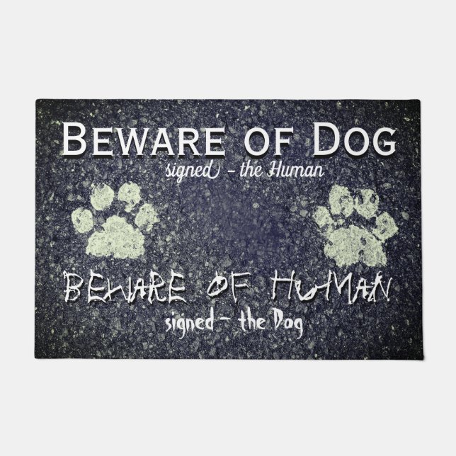 Passen Sie vom Hund aufpassen den menschlichen Fußmatte (Vorderseite)