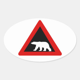 Passen Sie von den Eisbären, Verkehrszeichen, Ovaler Aufkleber
