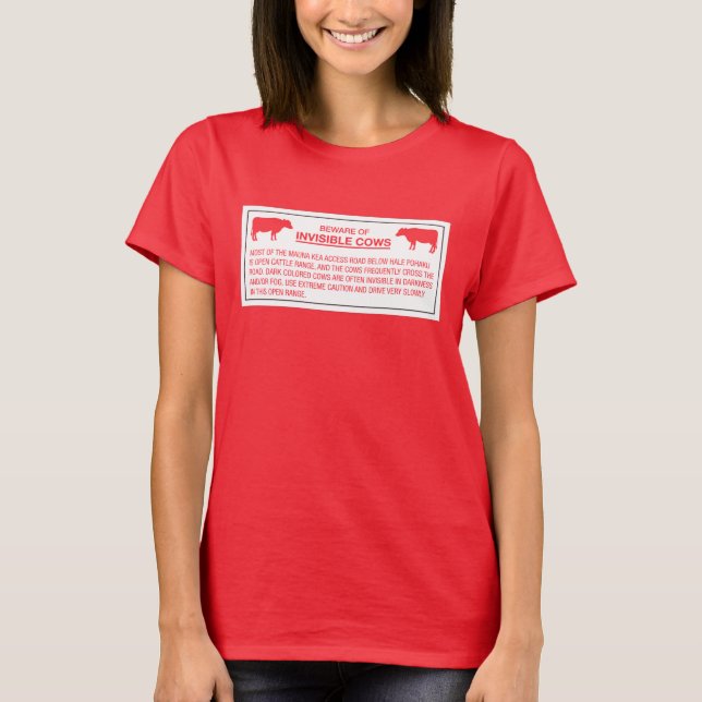 Passen Sie von den unsichtbaren Kühen, Zeichen, T-Shirt (Vorderseite)