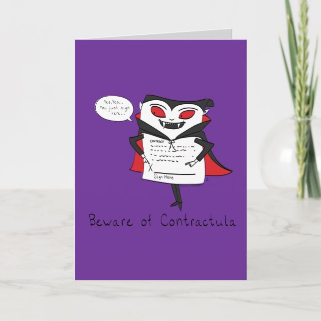 Passen Sie von der Contractula Vampirs-Gruß-Karte Karte (Vorderseite)