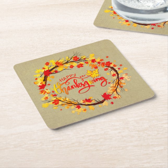 Passende Erntedank-Herbstleaf-Tones Rechteckiger Pappuntersetzer (angewinkelt)